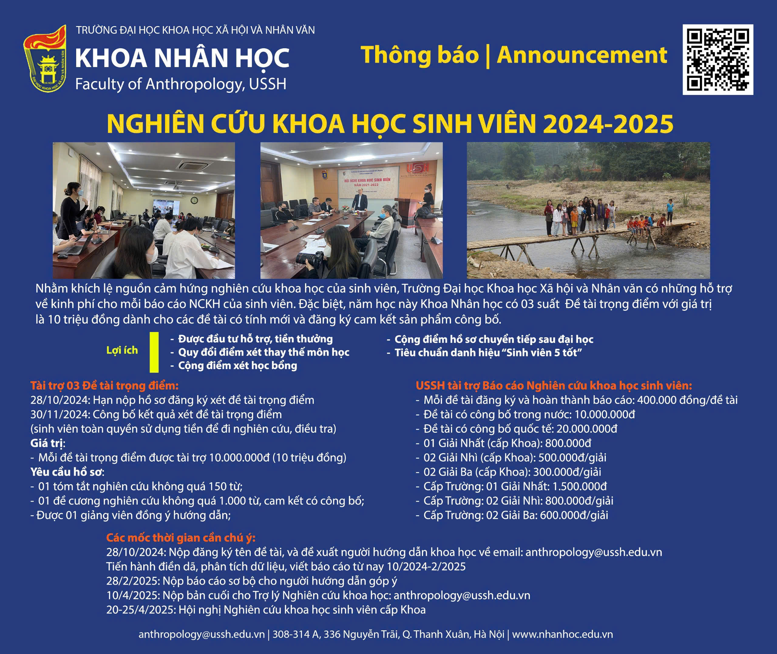 Thông báo Nghiên cứu Khoa học sinh viên năm học 2024-2025